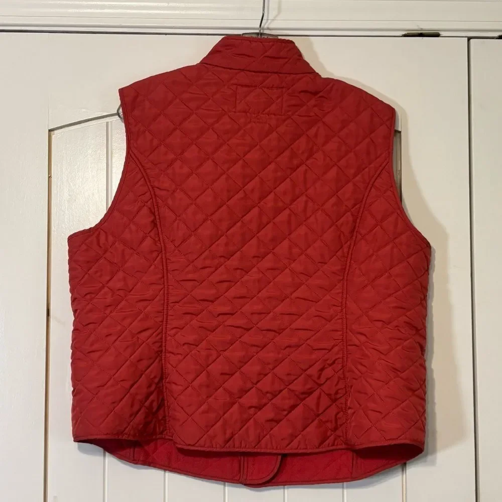 Van Heusen Zip Front Quilted Vest Coral Rose Size XL